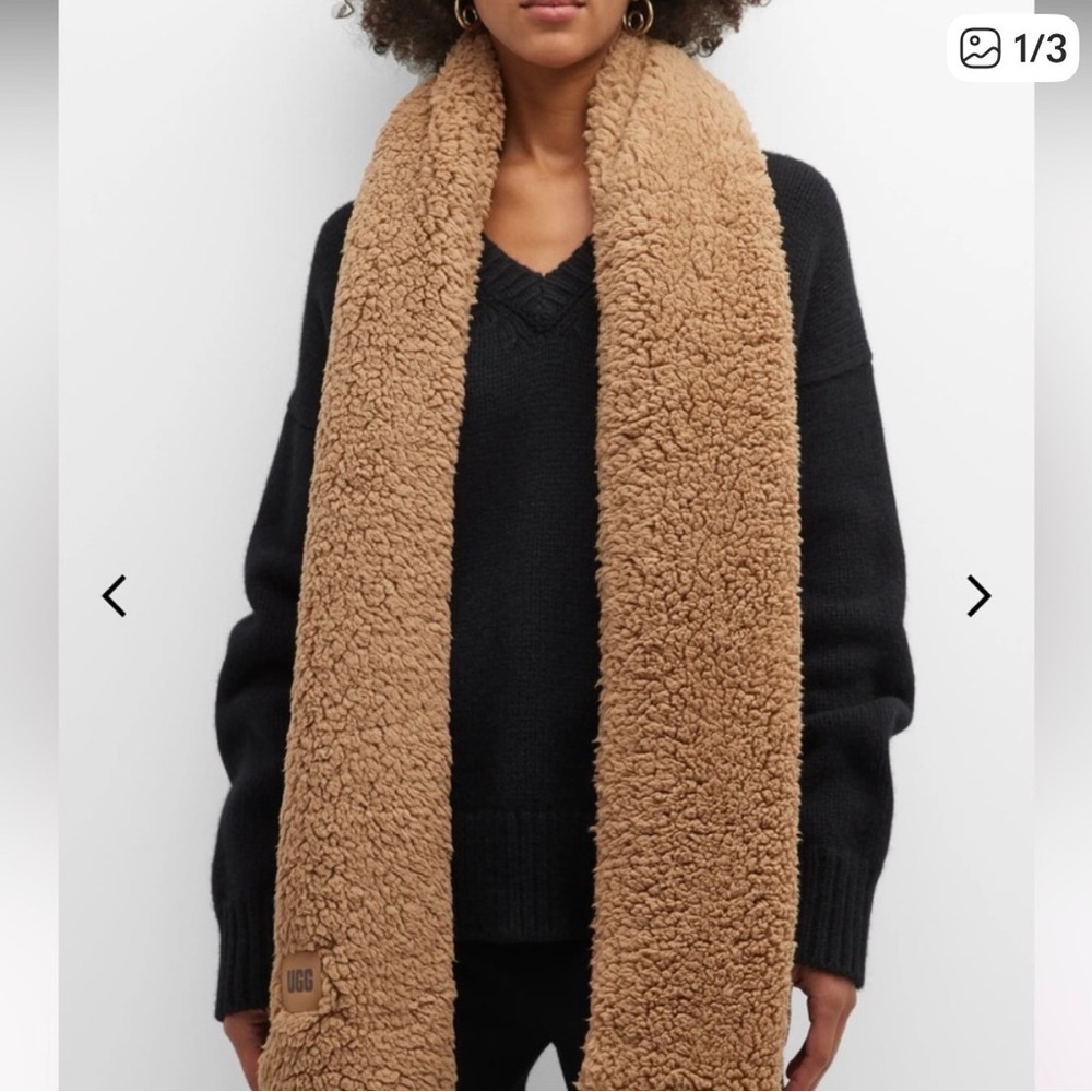 UGG Women's Cozy Brown Sherpa Scarf